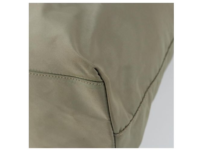 PRADA Tote Bag aus Nylon Khaki Silber authentisch gh1543 - Ansicht 15