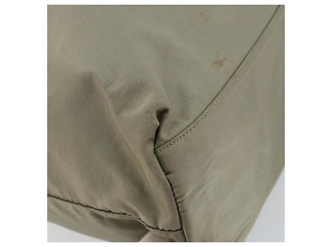 PRADA Tote Bag aus Nylon Khaki Silber authentisch gh1543 - Ansicht 16