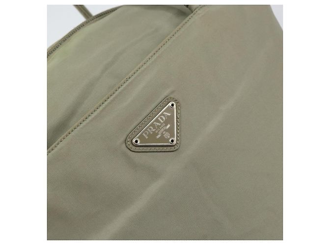 PRADA Tote Bag aus Nylon Khaki Silber authentisch gh1543 - Ansicht 17
