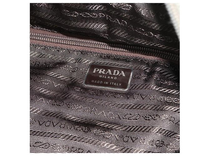 PRADA Tote Bag aus Nylon Khaki Silber authentisch gh1543 - Ansicht 18