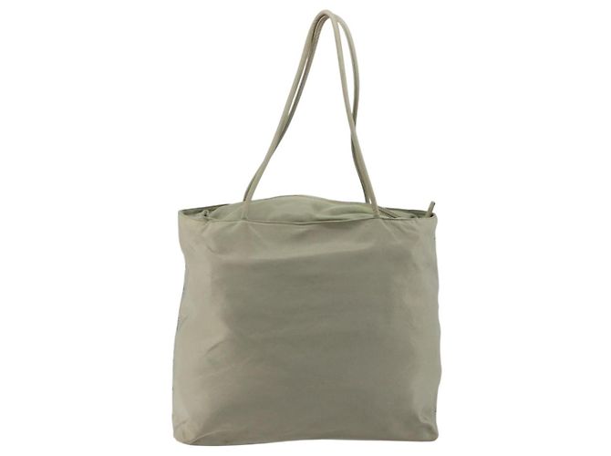 PRADA Tote Bag aus Nylon Khaki Silber authentisch gh1543 - Ansicht 2