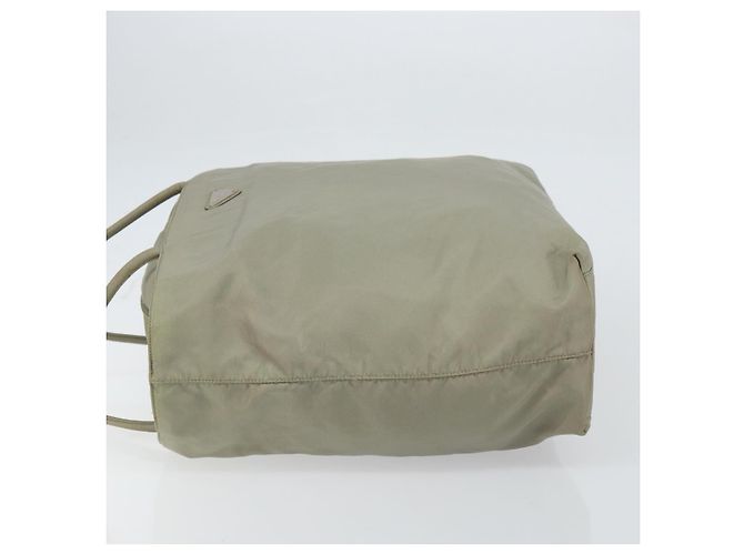 PRADA Tote Bag aus Nylon Khaki Silber authentisch gh1543 - Ansicht 4