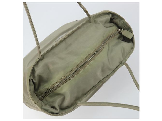 PRADA Tote Bag aus Nylon Khaki Silber authentisch gh1543 - Ansicht 6