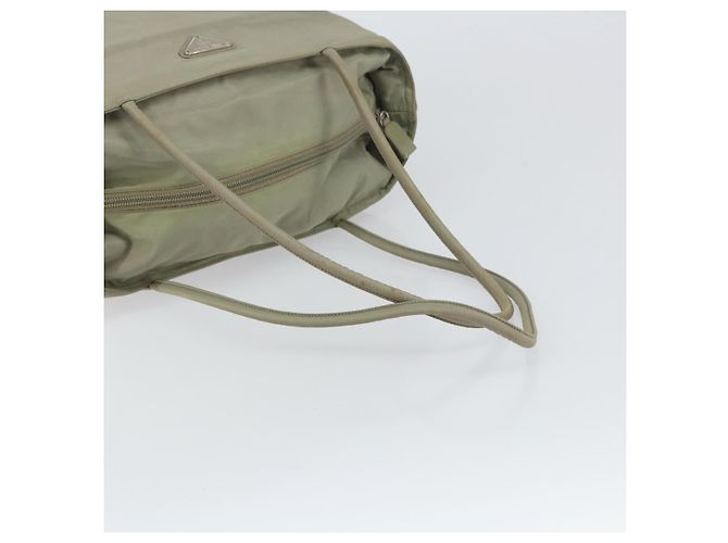 PRADA Tote Bag aus Nylon Khaki Silber authentisch gh1543 - Ansicht 7