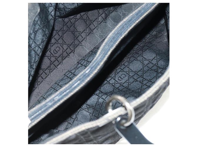 Christian Dior Borsa Lady Dior Canage in denim nero e argento Auth 160182 - vista 10