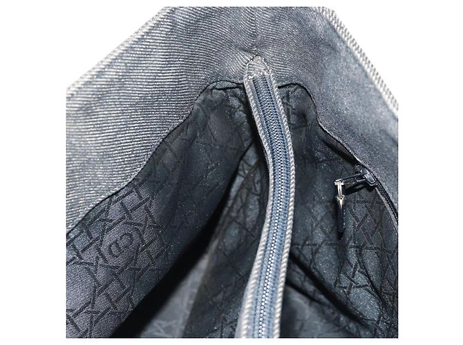 Christian Dior Borsa Lady Dior Canage in denim nero e argento Auth 160182 - vista 19