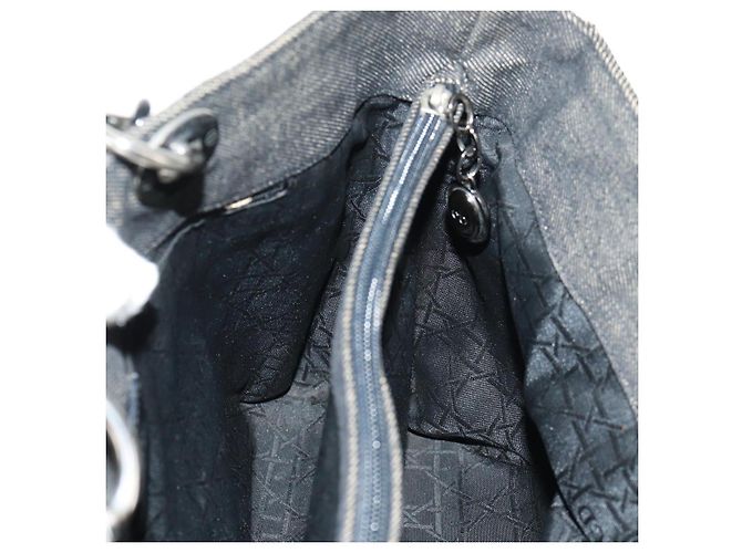 Christian Dior Borsa Lady Dior Canage in denim nero e argento Auth 160182 - vista 20
