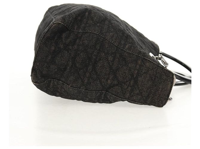 Christian Dior Borsa Lady Dior Canage in denim nero e argento Auth 160182 - vista 4