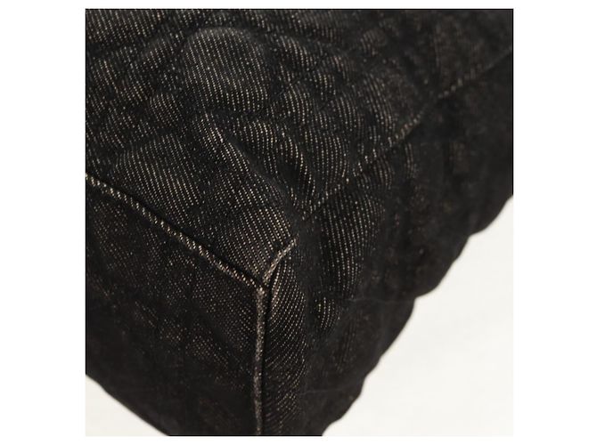 Christian Dior Borsa Lady Dior Canage in denim nero e argento Auth 160182 - vista 9