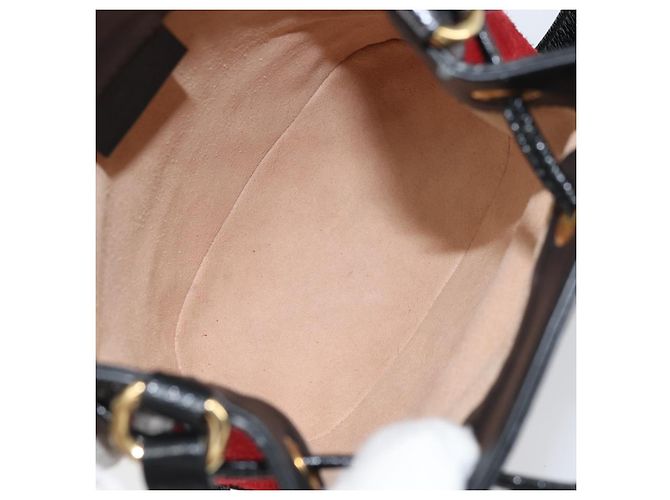 Borsa a Spalla Gucci Sherry Line Camoscio Rosso Oro Blu Navy 550620 Auth 159356 D'oro - vista 11