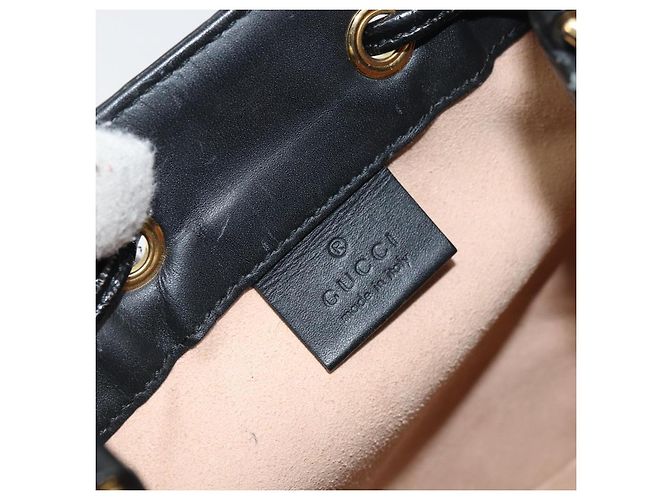 Borsa a Spalla Gucci Sherry Line Camoscio Rosso Oro Blu Navy 550620 Auth 159356 D'oro - vista 18