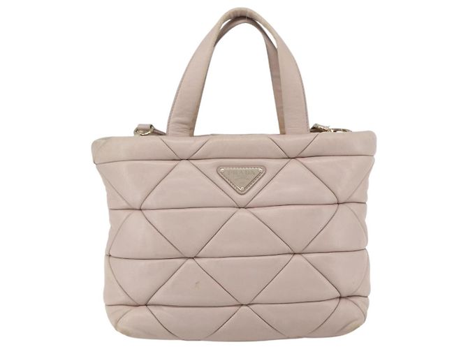 PRADA Borsa a Mano in Pelle 2 in 1 Rosa Oro Auth 159590 D'oro - vista 13