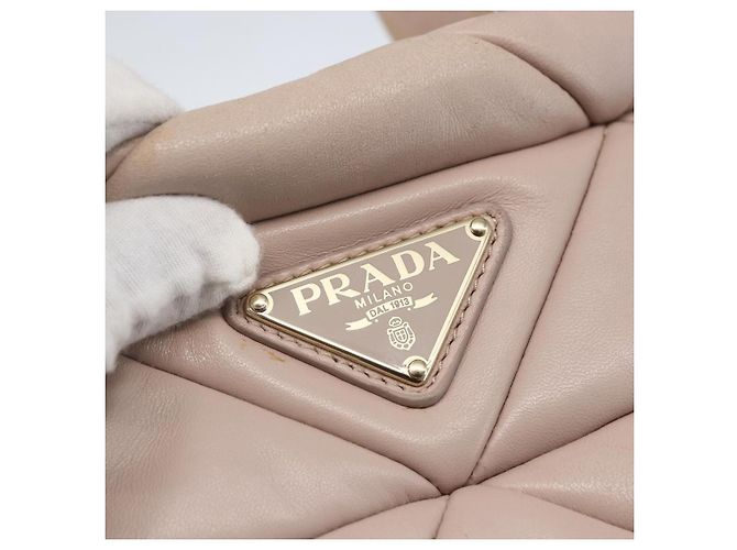 PRADA Borsa a Mano in Pelle 2 in 1 Rosa Oro Auth 159590 D'oro - vista 18