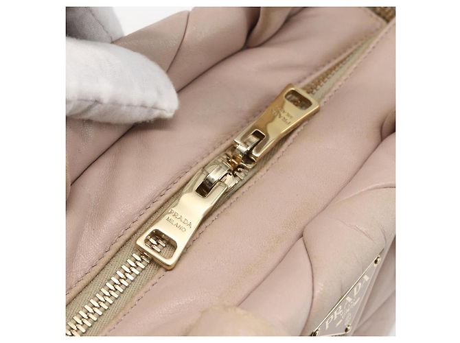 PRADA Borsa a Mano in Pelle 2 in 1 Rosa Oro Auth 159590 D'oro - vista 19
