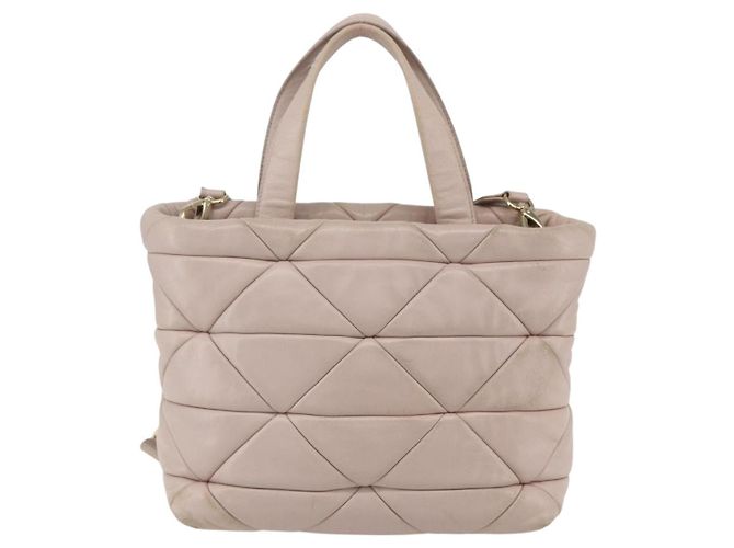 PRADA Borsa a Mano in Pelle 2 in 1 Rosa Oro Auth 159590 D'oro - vista 2