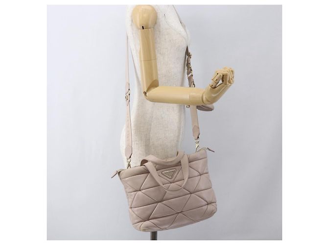 PRADA Borsa a Mano in Pelle 2 in 1 Rosa Oro Auth 159590 D'oro - vista 26