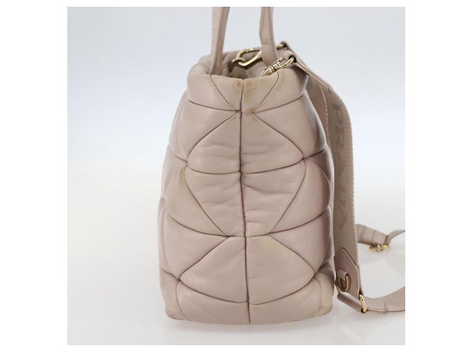 PRADA Borsa a Mano in Pelle 2 in 1 Rosa Oro Auth 159590 D'oro - vista 3
