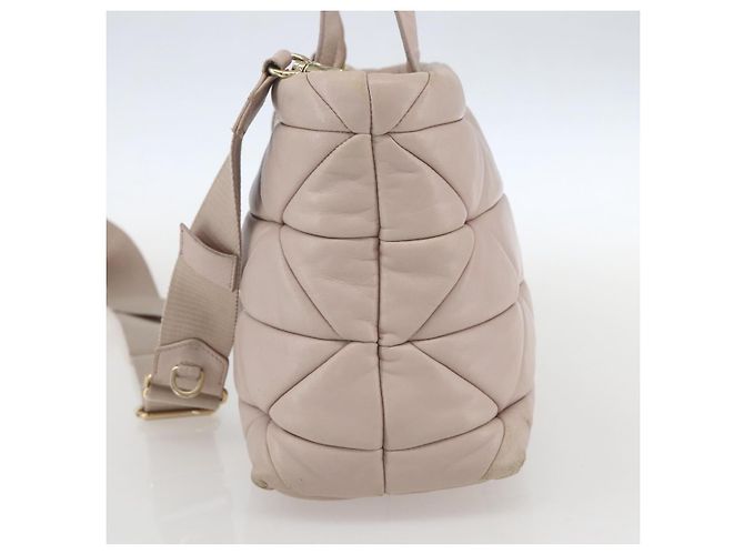 PRADA Borsa a Mano in Pelle 2 in 1 Rosa Oro Auth 159590 D'oro - vista 4