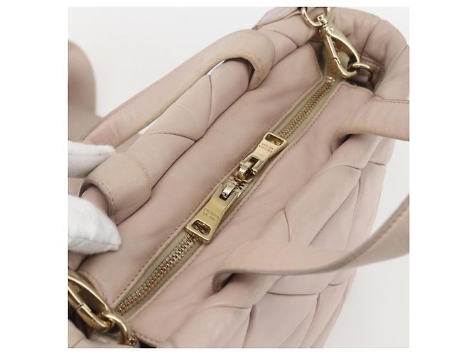 PRADA Borsa a Mano in Pelle 2 in 1 Rosa Oro Auth 159590 D'oro - vista 6