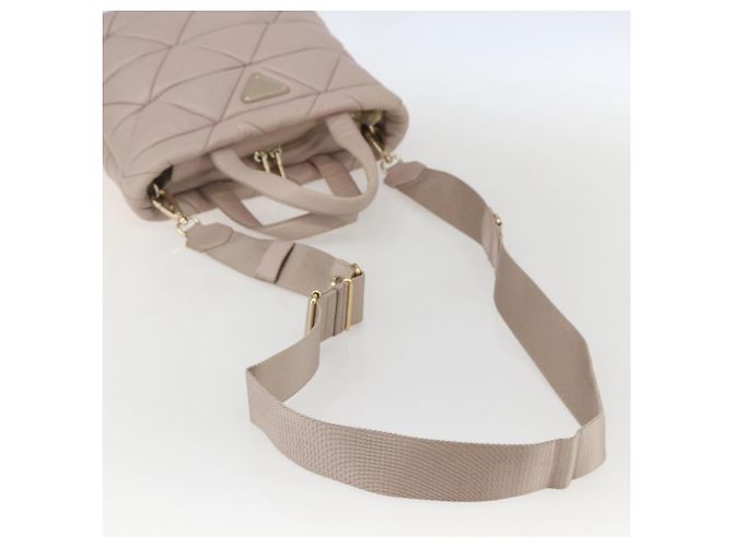PRADA Borsa a Mano in Pelle 2 in 1 Rosa Oro Auth 159590 D'oro - vista 9