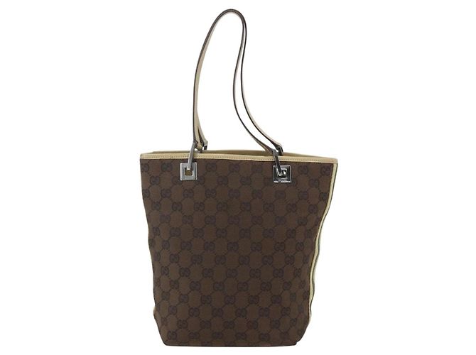 GUCCI GG Canvas Tote Bag Beige Silber 31244 Auth 160494 - Ansicht 2