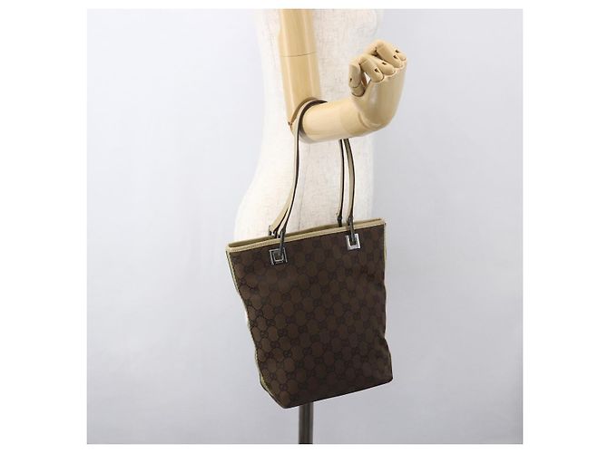 GUCCI GG Canvas Tote Bag Beige Silber 31244 Auth 160494 - Ansicht 21