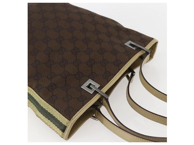 GUCCI GG Canvas Tote Bag Beige Silber 31244 Auth 160494 - Ansicht 6