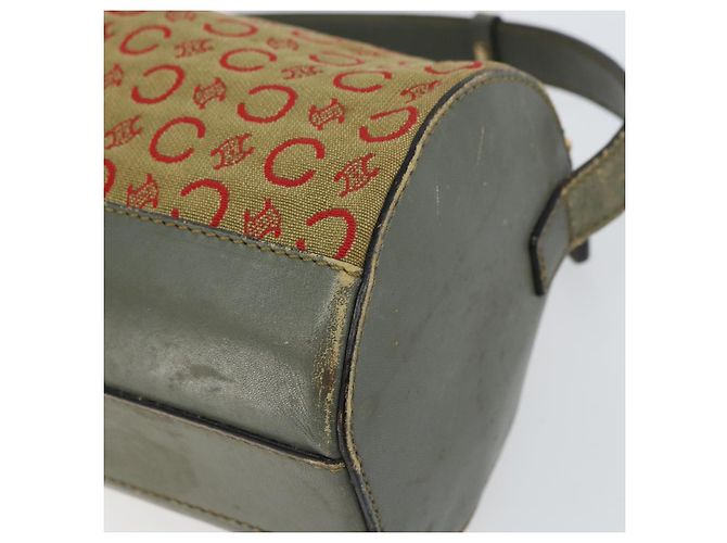 Céline Borsa a Spalla in Tela Macadam C di CELINE Khaki Oro Auth 159213 D'oro Cachi - vista 15