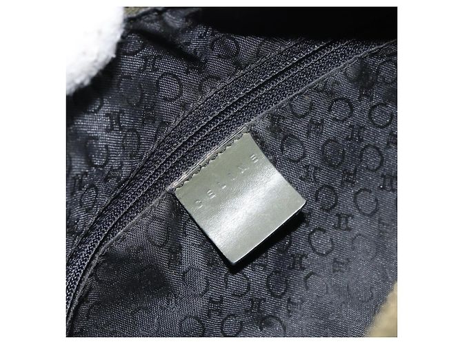 Céline Borsa a Spalla in Tela Macadam C di CELINE Khaki Oro Auth 159213 D'oro Cachi - vista 17