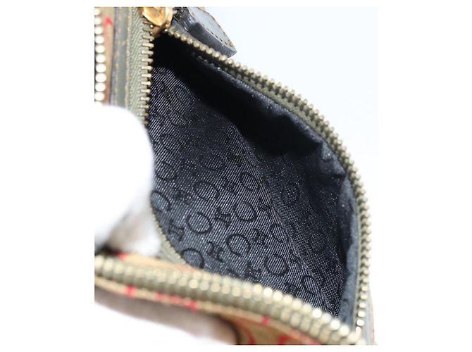 Céline Borsa a Spalla in Tela Macadam C di CELINE Khaki Oro Auth 159213 D'oro Cachi - vista 21
