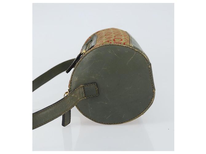 Céline Borsa a Spalla in Tela Macadam C di CELINE Khaki Oro Auth 159213 D'oro Cachi - vista 4
