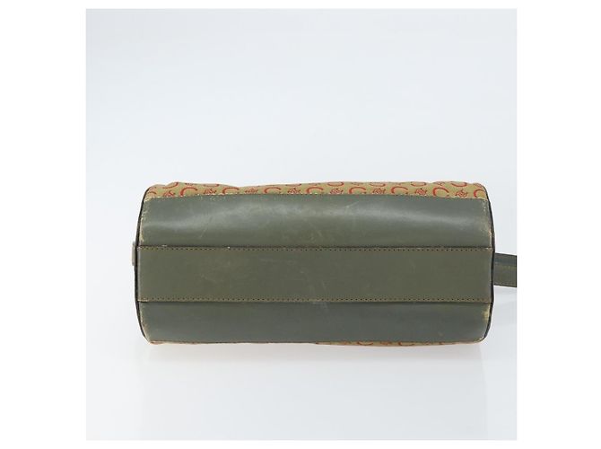 Céline Borsa a Spalla in Tela Macadam C di CELINE Khaki Oro Auth 159213 D'oro Cachi - vista 5