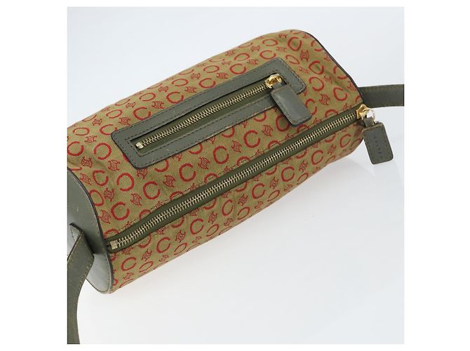 Céline Borsa a Spalla in Tela Macadam C di CELINE Khaki Oro Auth 159213 D'oro Cachi - vista 6