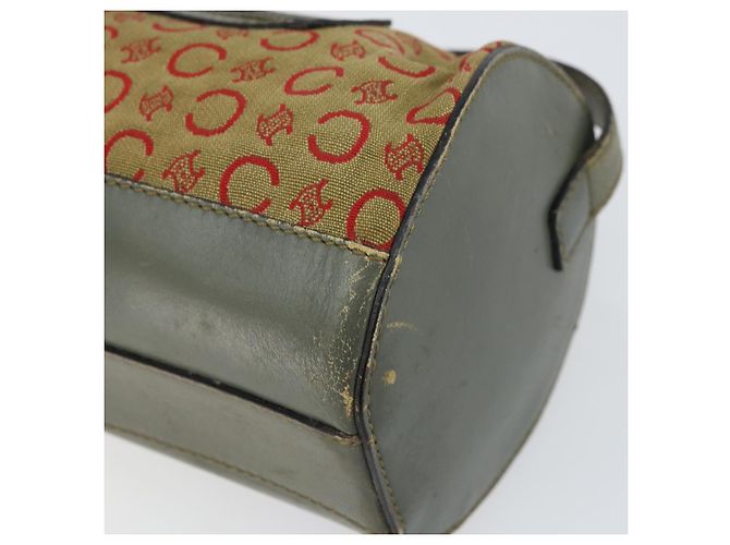 Céline Borsa a Spalla in Tela Macadam C di CELINE Khaki Oro Auth 159213 D'oro Cachi - vista 9