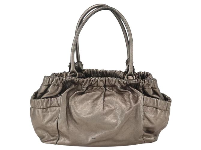 Borsa a mano Vala in pelle dorata Salvatore Ferragamo Auth 159256 - vista 2