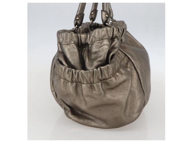 Borsa a mano Vala in pelle dorata Salvatore Ferragamo Auth 159256 - vista 3