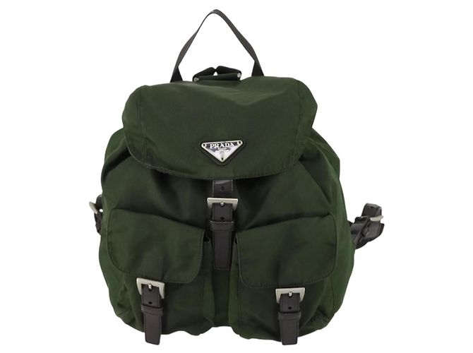 PRADA Rucksack aus Nylon grün silber authentisch 157224 - Ansicht 13