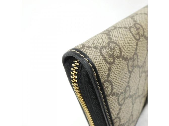 Billetera bi-fold Gucci GG Emblem Negro Beige - vista 5