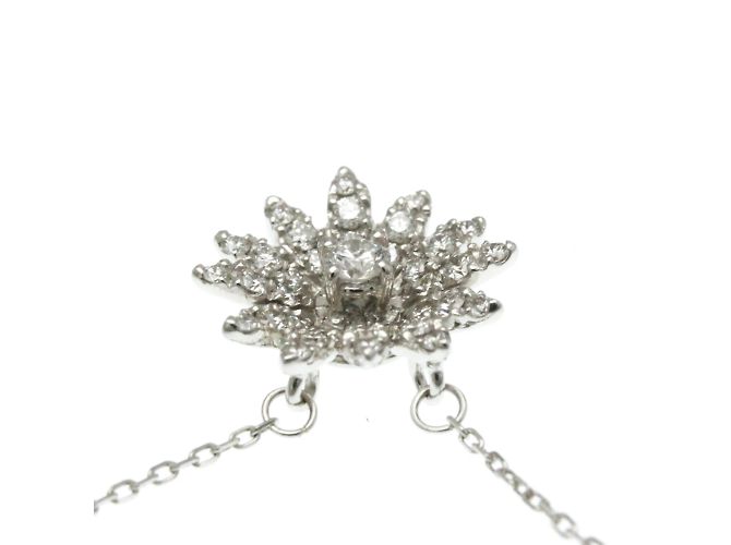 Collana Gucci Flora in oro bianco con diamanti Argento - vista 3