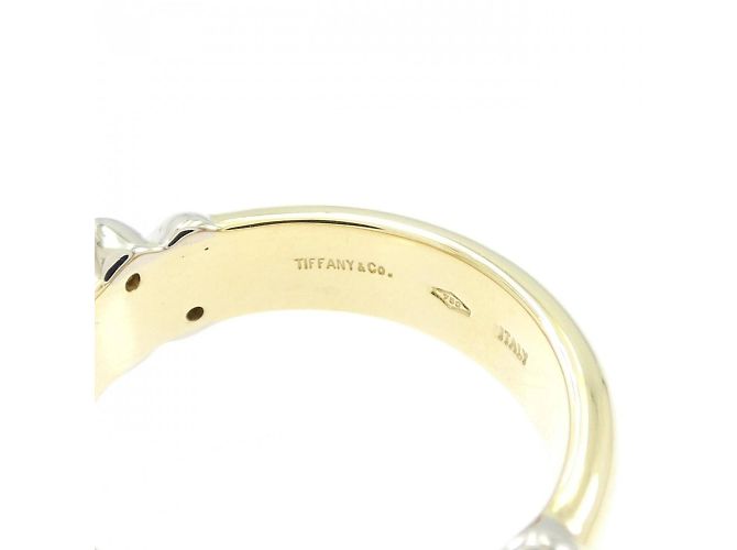 Anello con diamante Tiffany & Co in oro bianco e giallo 18K D'oro - vista 4