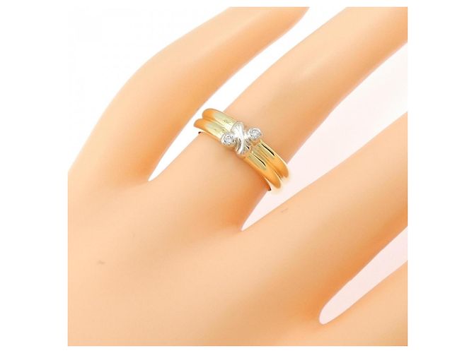 Anello con diamante Tiffany & Co in oro bianco e giallo 18K D'oro - vista 5