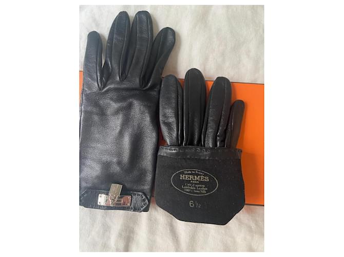 Hermès Lederhandschuhe "Soya" Hermes Größe 6,5 Schwarz - Ansicht 4