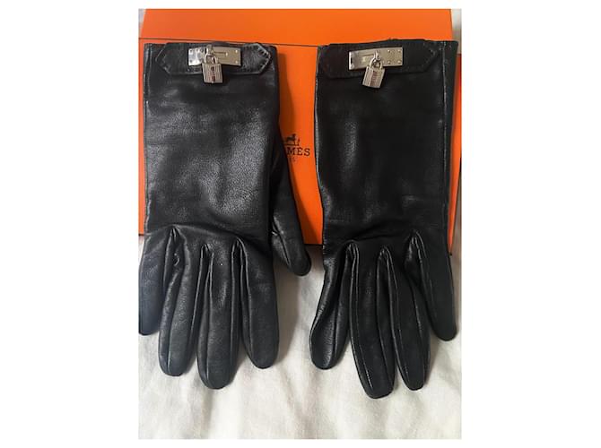 Hermès Lederhandschuhe "Soya" Hermes Größe 6,5 Schwarz - Ansicht 5