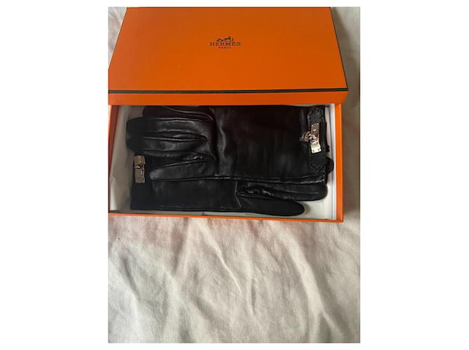 Hermès Lederhandschuhe "Soya" Hermes Größe 6,5 Schwarz - Ansicht 6
