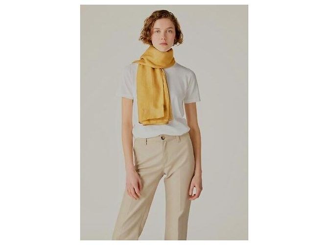 Chal Firma LORO PIANA Beige Mostaza Coñac Marrón claro - vista 5