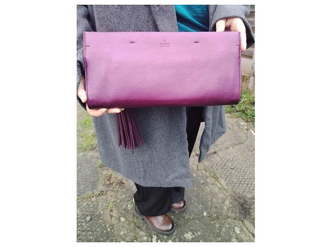 Pochette Gucci in pelle grana viola Porpora - vista 10