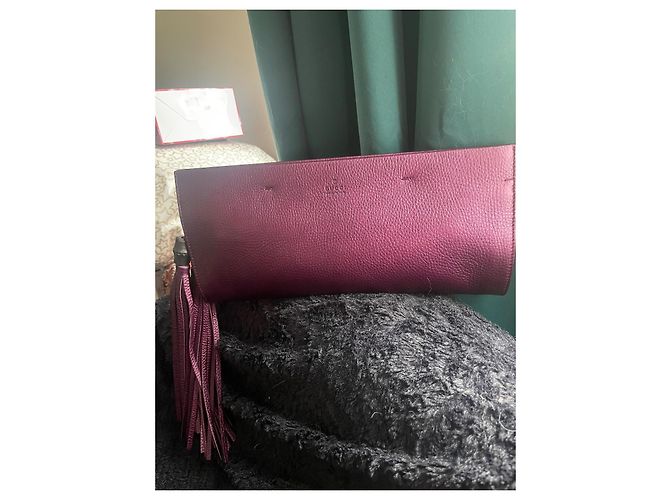 Pochette Gucci in pelle grana viola Porpora - vista 7