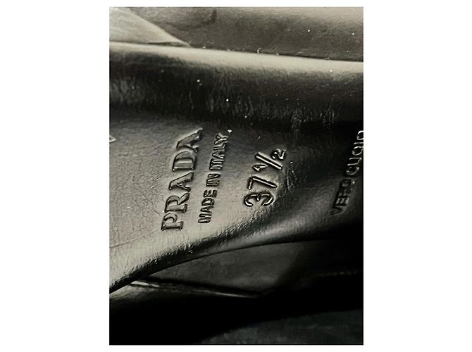 Botas de cuero negro de tacón alto Prada - vista 6
