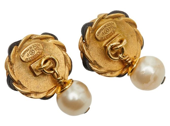 Gemelli vintage Chanel Nero D'oro - vista 3