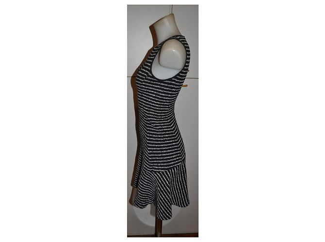 Vestido mini Theory blanco y negro de algodón - vista 3